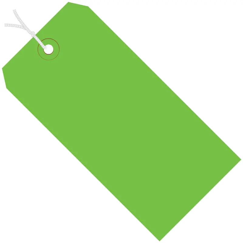 8 x 4" Green 13 Pt. Shipping Tags - Pre-Strung (G11092D) Case Of 500