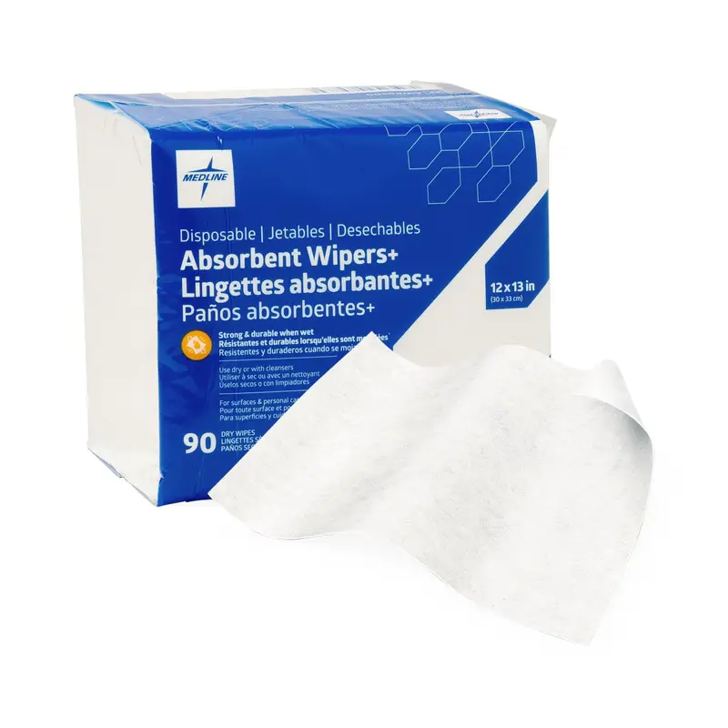Absorbent Wipers  Dry Wipes, 12" x 13", 90/Bag, 1080/CS (AWP0500) Case of 1080