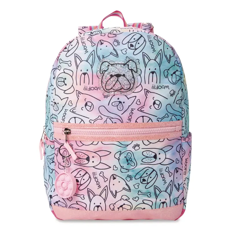 Accessory Innovations Adorable Dogs Life Backpack, 12" x 5" x 16", Tie-Dye Pink/Blue (AEIB22GC54187ST) Each
