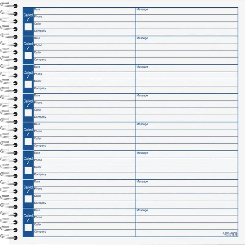 Adams Voice Mail Log Book, 7"x8" (ABFS8714) Pack of 2