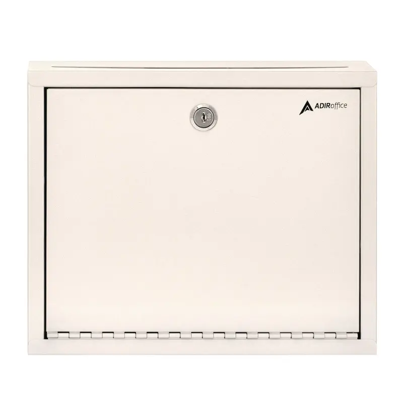 AdirOffice Large Size Steel Multi-Purpose Secure Drop Box, 12 x 3 x 10, White (ALHI63103WHI) Each