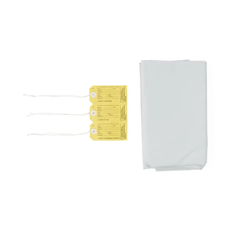 Adult Body Bag with Metal Zipper, DEHP-Free, 200 lb. Limit, White, 36" x 90", 10/CS (NON60540W) Case of 10