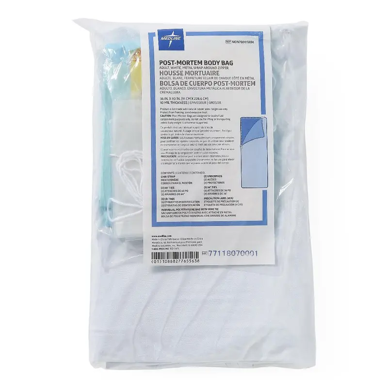 Adult Post-Mortem Kit with Metal Wraparound Zipper, 450 lb. Limit, 36" x 90", 10/CS (NON70911WM) Case of 10