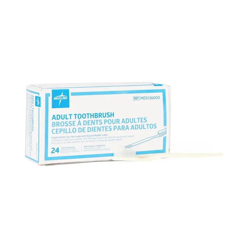 Adult Toothbrush with 30 Tufts, Individually Wrapped, 24/PK (MDS136000Z) Pack of 24