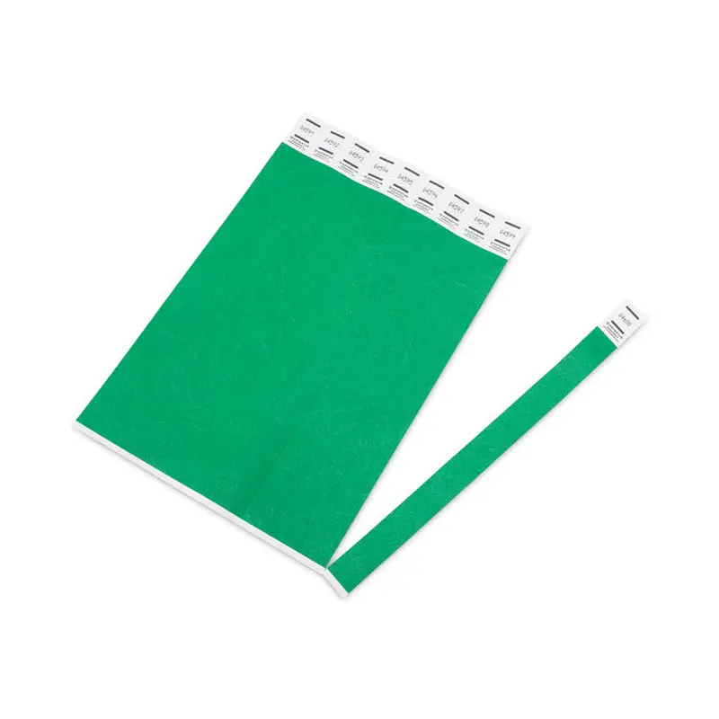 Advantus Crowd Management Wristbands, Sequentially Numbered, 10" x 0.75", Green, 100/Pack (AVT75443) Pack of 100