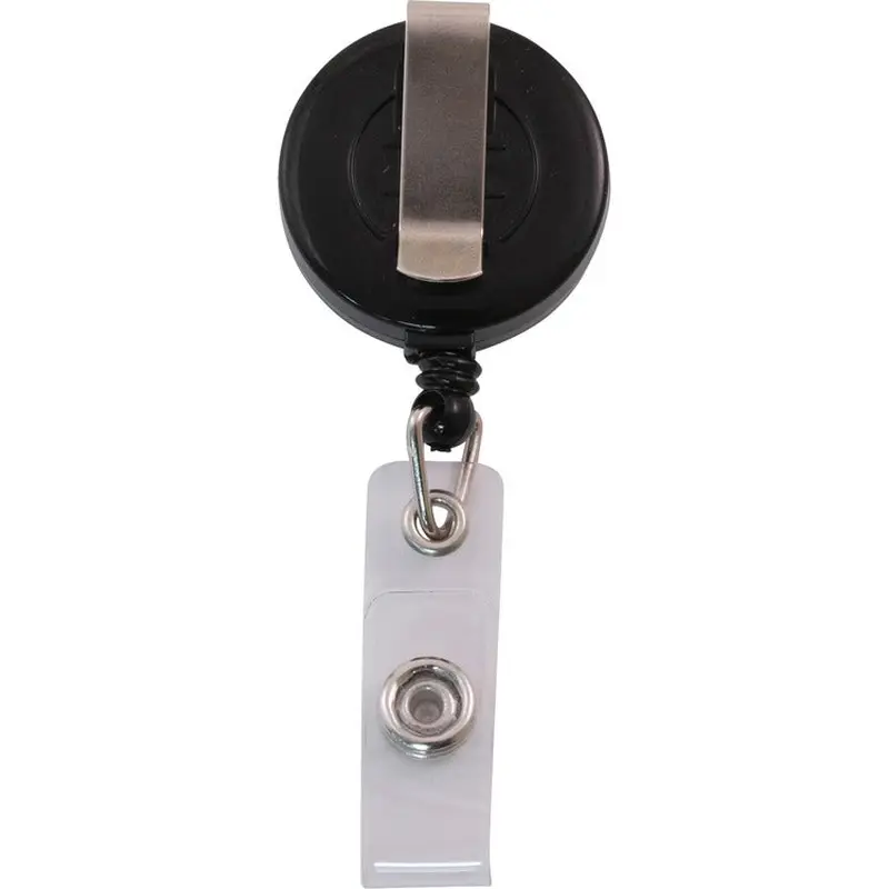 Advantus ID Badge Real with Belt Clip, 30"L Cord, 25/PK, Black (AVT75666) Pack of 25