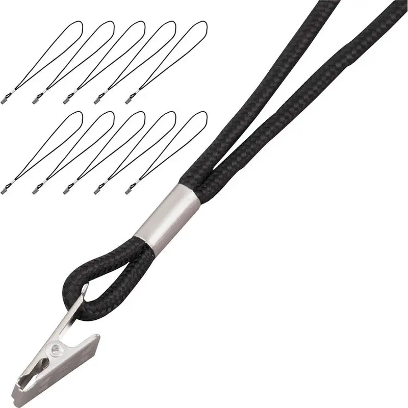 Advantus Lanyards with Metal U-Clip, 1/8" Thick, 36"L, 20/BX, Black (AVT75662) Box of 20