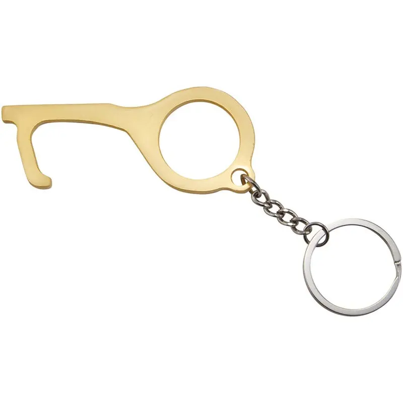 Advantus Touch-free Door Opener - 2.5" x 0.3", x 3.3", 2 / Pack - Brown - Brass (AVT75695) Each