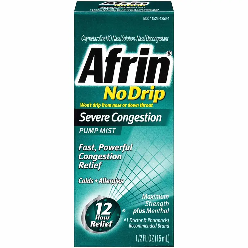 Afrin No Drip Severe Congestion Sinus Relief 0.05% Strength Nasal Spray 15 mL (830842_EA) 1/EA