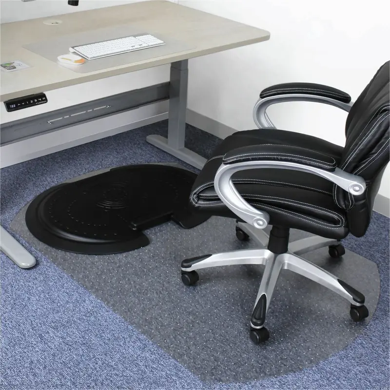 AFS-TEX® Sit-Stand Chairmat for Low/Med-Pile Carpet, 62" x 38", Black (FLRFCA11S) Each