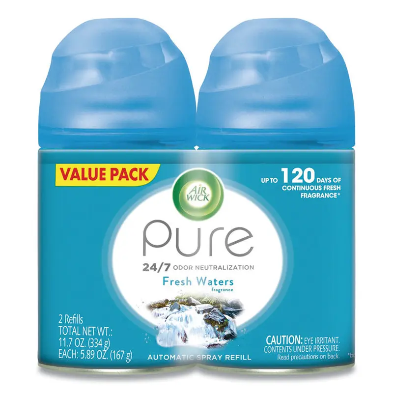 Air Wick Freshmatic Ultra Automatic Spray Refill, Fresh Waters, 5.89 oz Aerosol Spray, 2/Pack (RAC82093PK) Each