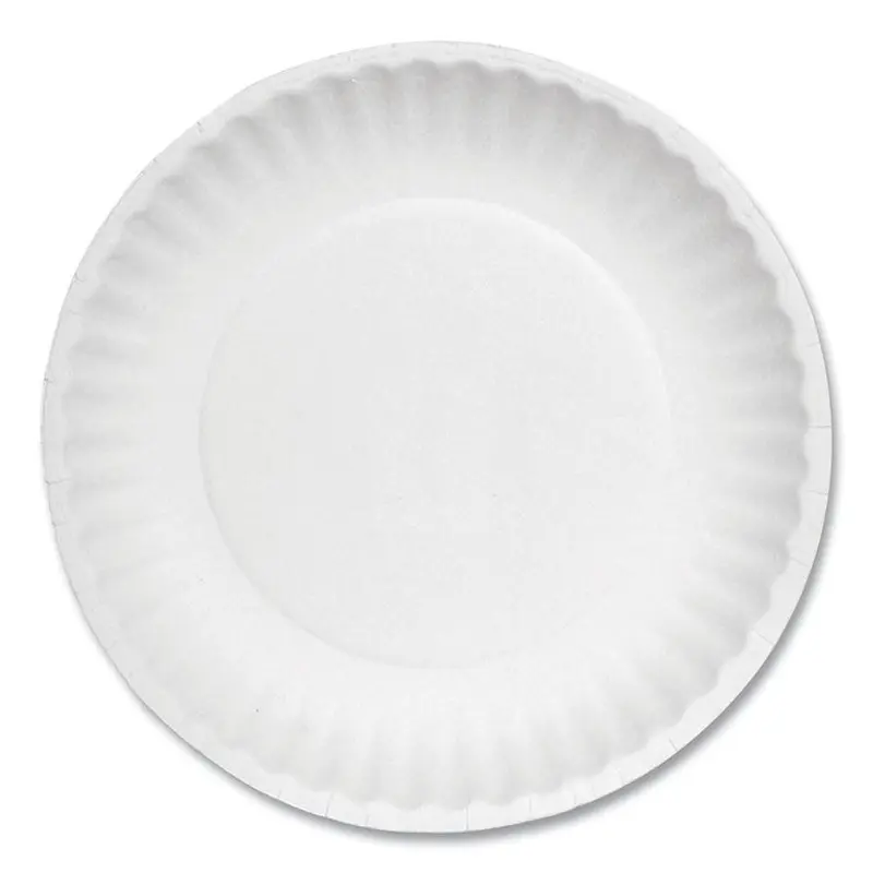AJM Packaging Corporation White Paper Plates, 6" dia, 100/Pack, 10 Packs/Carton (AJMPP6GREWH) Case of 1000