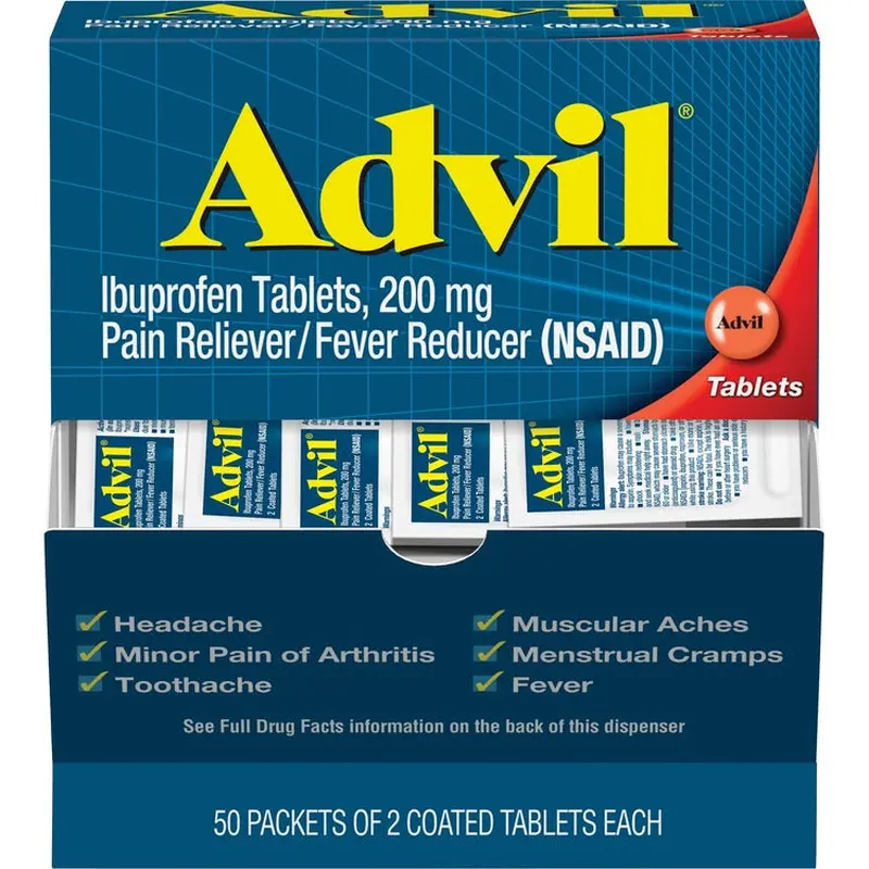 Advil Ibuprofen Tablets, Two-Packs, 50 Packs/Box (GKC15489) Box of 50