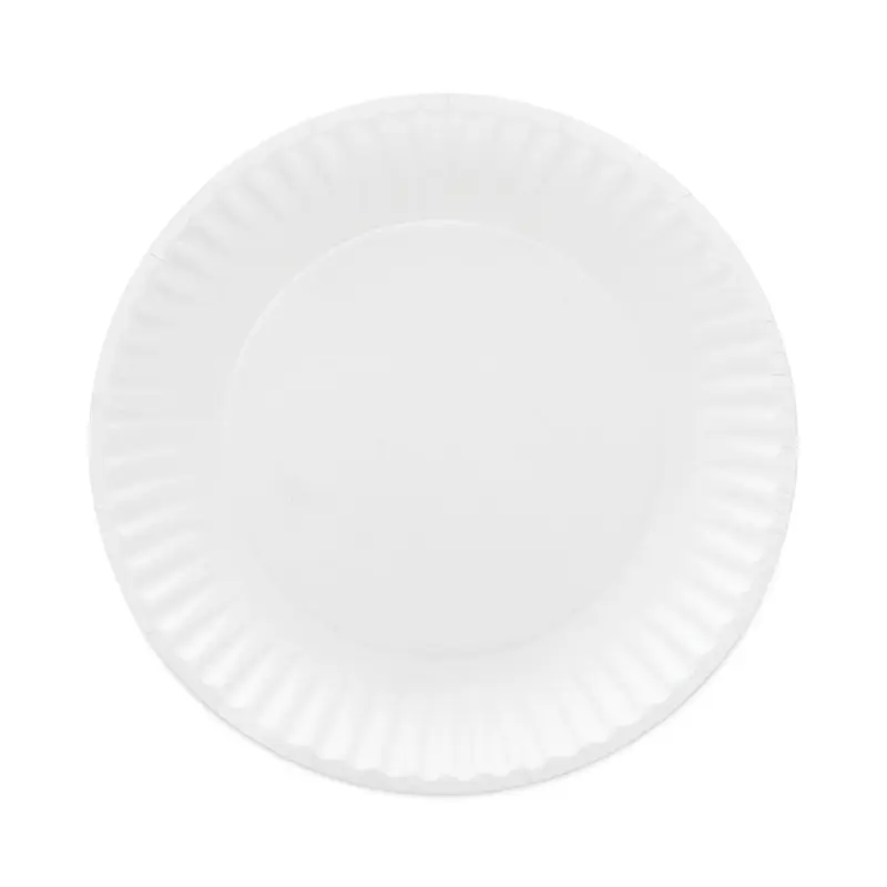 AJM Packaging Corporation Coated Paper Plates, 6" dia, White, 100/Pack, 12 Packs/Carton (AJMCP6GOAWH) Case of 1200