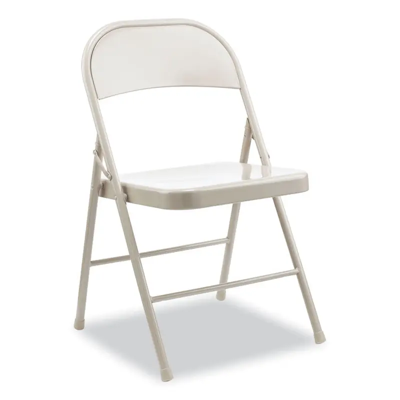 Alera Armless Steel Folding Chair, Supports Up to 275 lb, Taupe Seat, Taupe Back, Taupe Base, 4/Carton (ALECA944) Case of 4