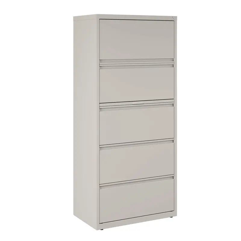 Alera Lateral File, 5 Legal/Letter-Size File Drawers, Light Gray, 30" x 18.62" x 67.62" (ALEHLF3067LG) Each