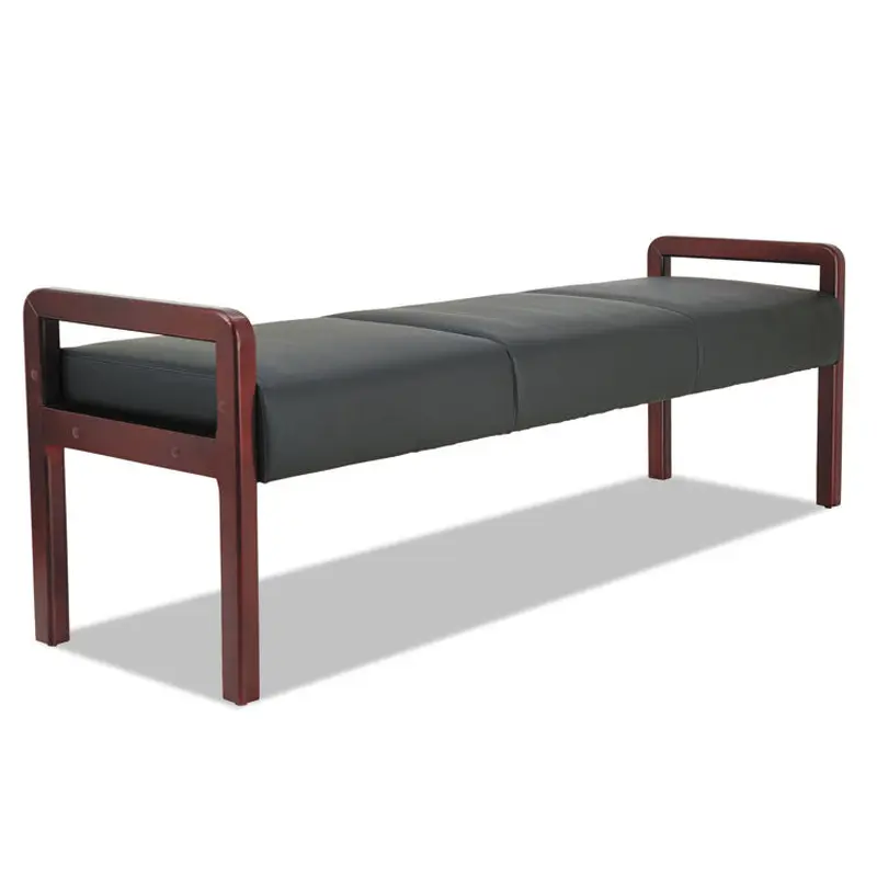 Alera Alera Reception Lounge WL Series Bench, Three-Seater, 65.75w x 22.25d x 22.88h, Black/Mahogany (ALERL2419M) Each