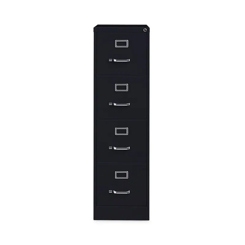 Alera Four-Drawer Economy Vertical File, Letter-Size File Drawers, 15" x 22" x 52", Black (ALEHVF152252BL) Each