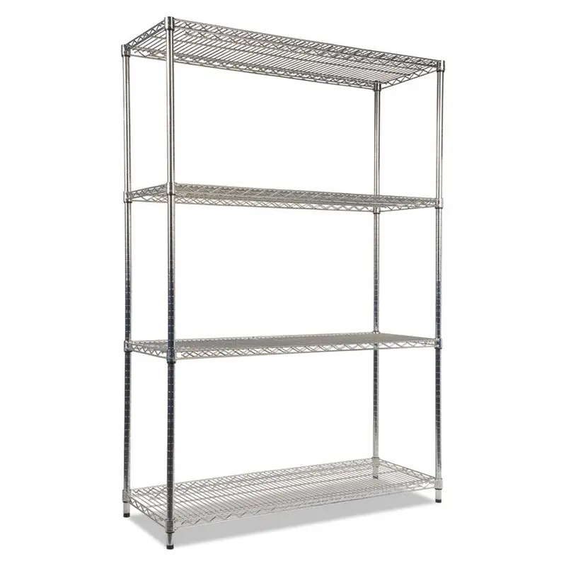 Alera NSF Certified Industrial Four-Shelf Wire Shelving Kit, 48w x 18d x 72h, Silver (ALESW504818SR) 1 Kit