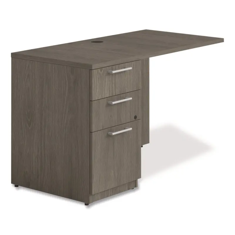 Alera Seville Desk Return with Pedestal, Left, 48" x 24" x 29", Walnut (ALESVRLP4824WA) Each