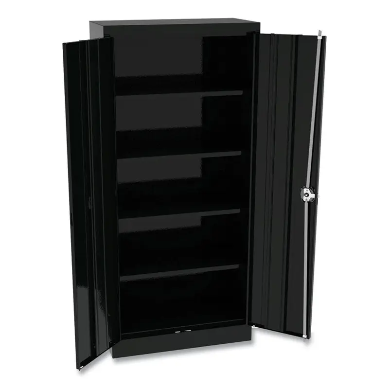 Alera Space Saver Storage Cabinet, Four Fixed Shelves, 30w x 15d x 66h, Black (ALECM6615BK) Each