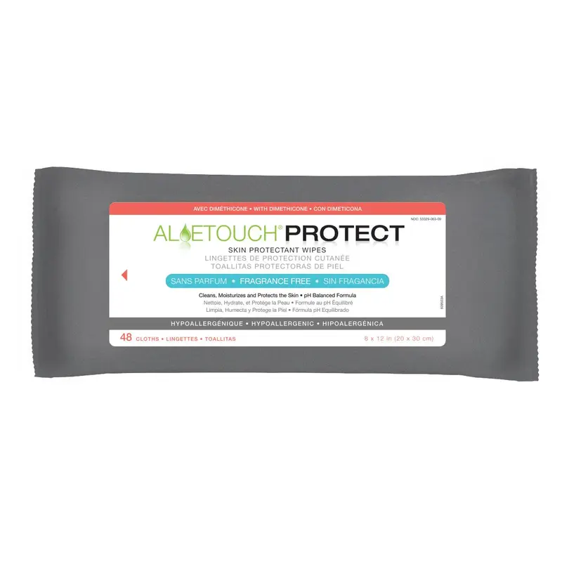 AloeTouch PROTECT Barrier Cream Wipes, Unscented, 24 Wipes/Pk, 24/CS (MSC095281) Case of 24