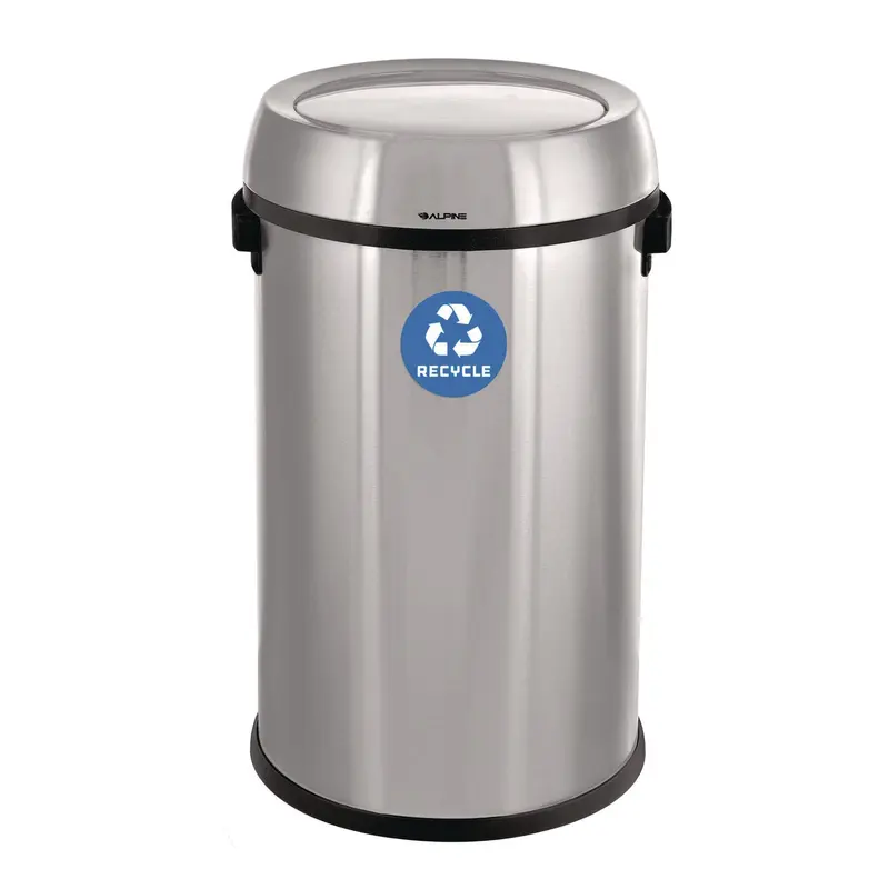 Alpine Industries 17 Gallon Stainless Steel Indoor Recycling Receptacle with Swivel Lid (ALHALP47065L1R) Each