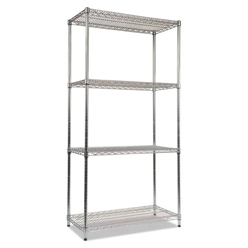 Alera NSF Certified Industrial Four-Shelf Wire Shelving Kit, 36w x 18d x 72h, Silver (ALESW503618SR) 1 Kit
