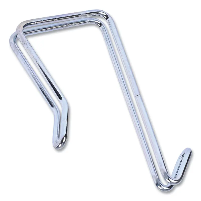 Alera Single Sided Partition Garment Hook, Steel, 0.5 x 3.13 x 4.75, Over-the-Door/Over-the-Panel Mount, Silver, 2/Pack (ALECH1SR) Pack of 2