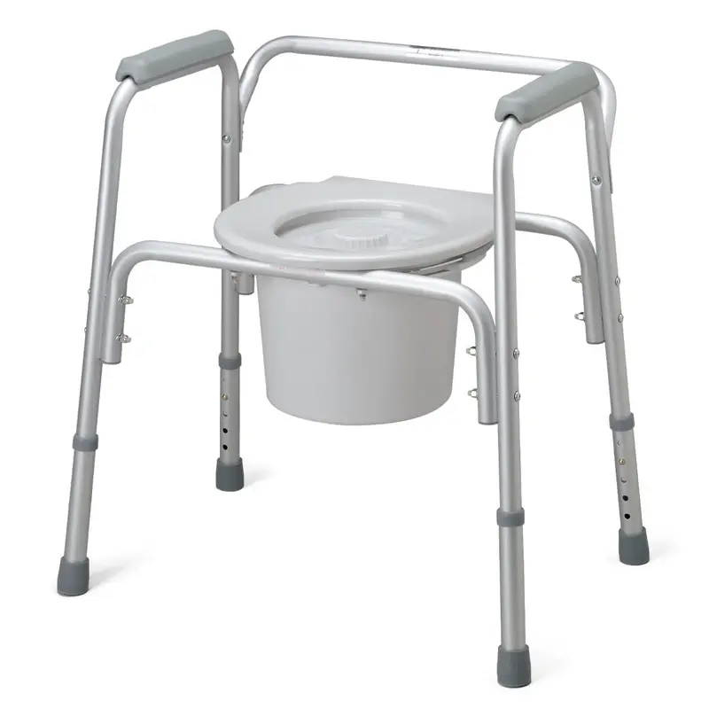 Aluminum Bedside Commode, 4/CS (MDS89664A) Case of 4