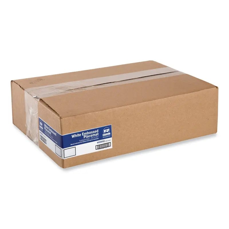 AmerCareRoyal Embossed Scalloped Edges Placemats, 9.5 x 13.5, White, 1,000/Carton (RPPWSS914) Case of 1000