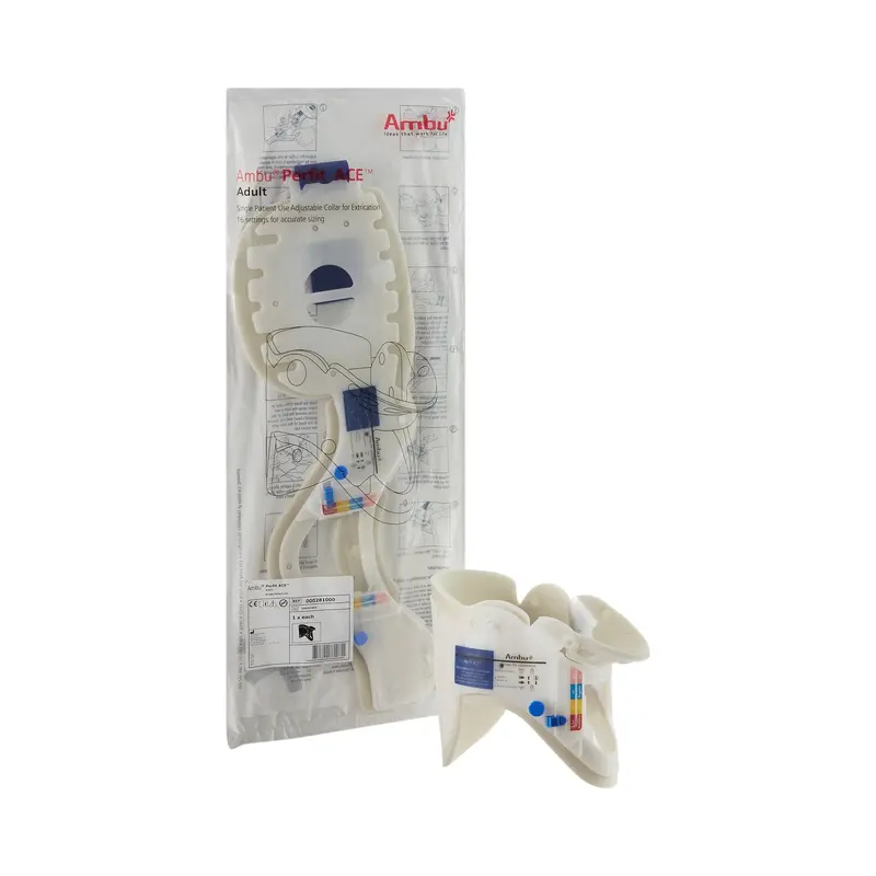 Ambu Perfit ACE Extrication Cervical Collar Preformed Adult One Size Fits Most One-Piece / Trachea Opening Adjustable Height Adjustable Neck Circumference (374576_CS) 30/CS