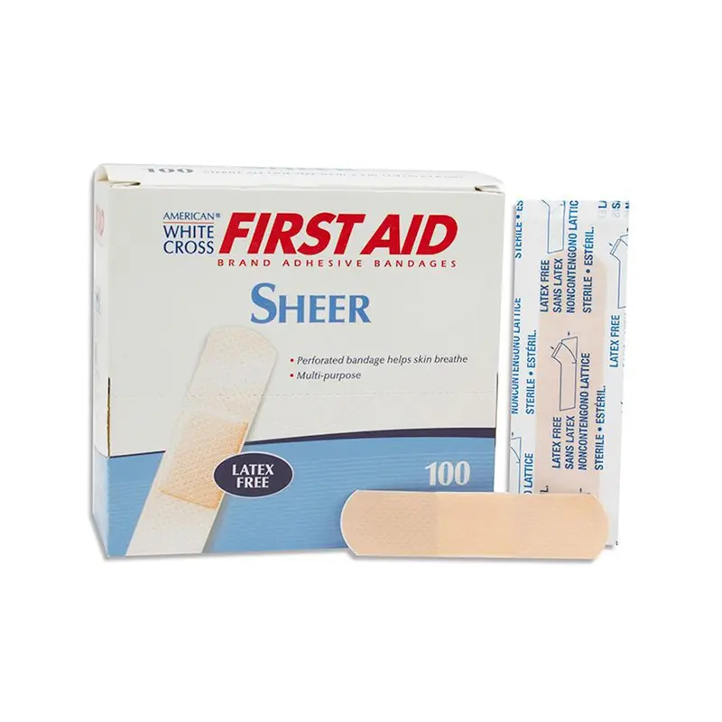 American White Cross Adhesive Strip 3/4 X 3 Inch Plastic Rectangle Tan Sterile (97366_BX) 100/BX