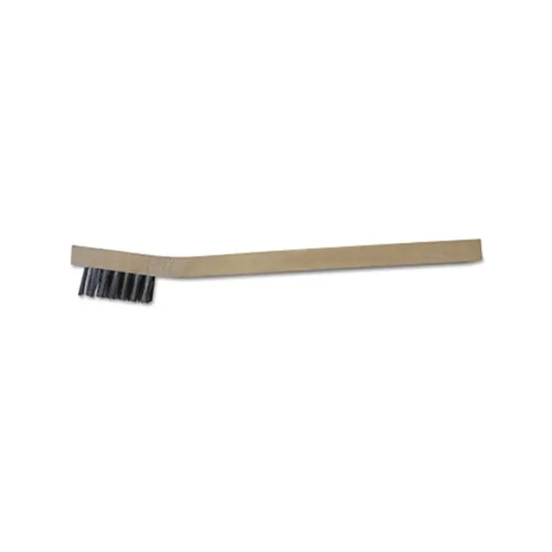 Anchor Brand Inspection Brush, 3 x 7 Rows, Stainless Steel Bristles, Curved Wood Handle (102-BW-190) Each
