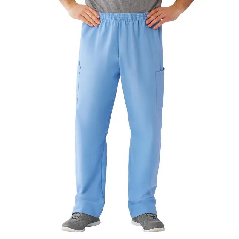 AngelStat Unisex Cargo Scrub Pants with Elastic Waist, Ceil Blue, Regular Inseam, Size M, 1 EA (674NTHMM) Each