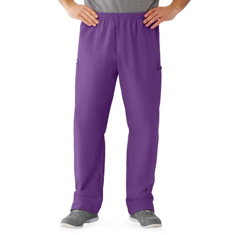AngelStat Unisex Cargo Scrub Pants with Elastic Waist, Regal Purple, Regular Inseam, Size 2XL, 1 EA (674NRPXXLM) Each
