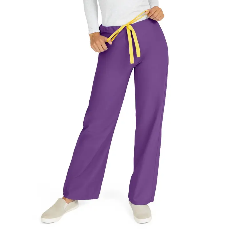 AngelStat Unisex Reversible Scrub Pants with Drawstring Waist, Regal Purple, Size L, Angelica Color Code, 1 EA (600NRPL-CA) Each