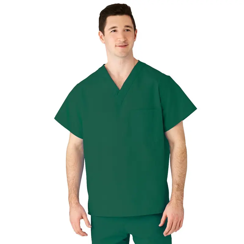 AngelStat Unisex Reversible V-Neck Scrub Top with 2 Pockets, Emerald, Size XS, Angelica Color Code, 1 EA (610NJTXS-CA) Each