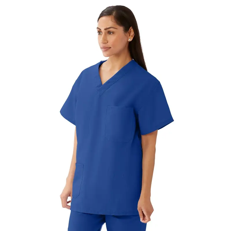 AngelStat Unisex Reversible V-Neck Scrub Top with 4 Pockets, Sapphires, Size S, Angelica Color Code, 1 EA (M630NHTS-CA) Each