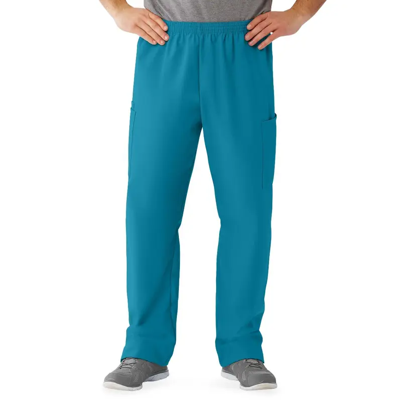 AngelStat Unisex Cargo Scrub Pants with Elastic Waist, Peacock, Long Inseam, Size XL, 1 EA (674NBTXLL) Each