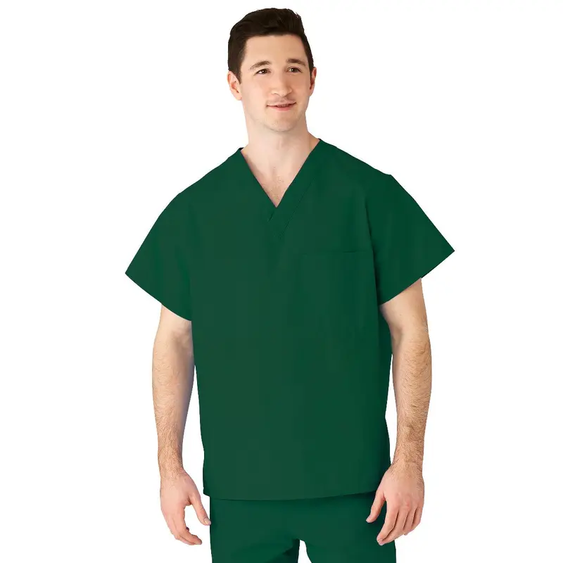 AngelStat Unisex Reversible V-Neck Scrub Top with 2 Pockets, Hunter, Size XL, Angelica Color Code, 1 EA (610NHGXL-CA) Each
