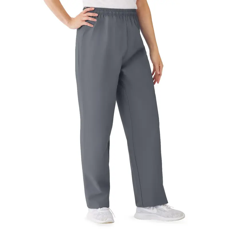 AngelStat Women's Elastic Waist Scrub Pants with Drawstring, Size S, Charcoal, 1 EA (854NCCS) Each