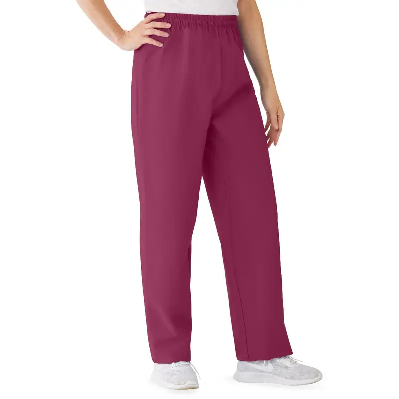 AngelStat Women's Elastic Waist Scrub Pants with Drawstring, Size XS, Raspberry, 1 EA (854NTRXS) Each
