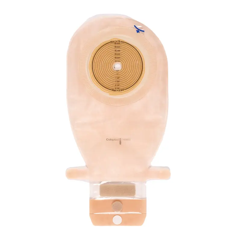 Assura Colostomy Pouch One-Piece System 11-1/2 Inch Length Flat, Trim to Fit 3/8 to 2-1/4 Inch Stoma Drainable (557040_BX) 10/BX