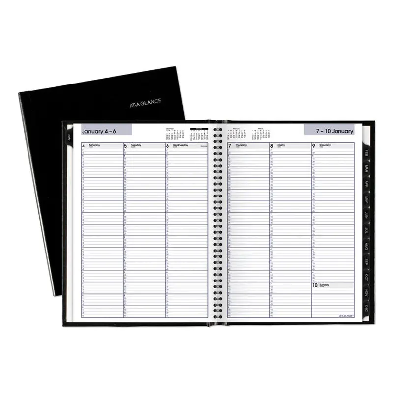 AT-A-GLANCE DayMinder Hardcover Weekly Vertical-Column Format Appointment Book, 11 x 8, Black Cover, 12-Month (Jan to Dec): 2026 (AAGG520H00) Each