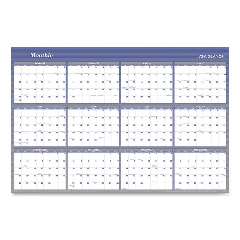 AT-A-GLANCE Vertical/Horizontal Erasable Quarterly/Monthly Wall Planner, 32 x 48, 12-Month (Jan to Dec): 2026 (AAGA1152) Each