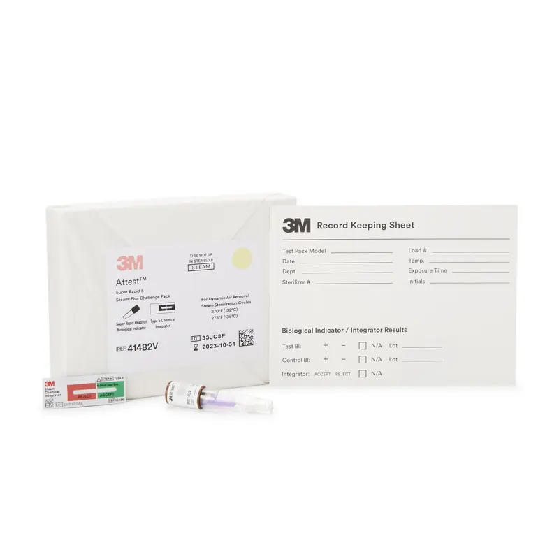 Attest Super Rapid 5 Steam-Plus Sterilization Indicator Challenge Pack Steam 2 Inch Length (852279_CS) 24/CS