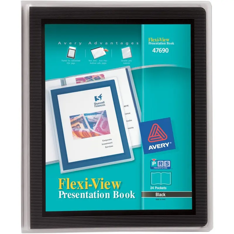 Avery® Flexi View Presentation Cover, Black, Each (AVE47690) 1 Pack of 1
