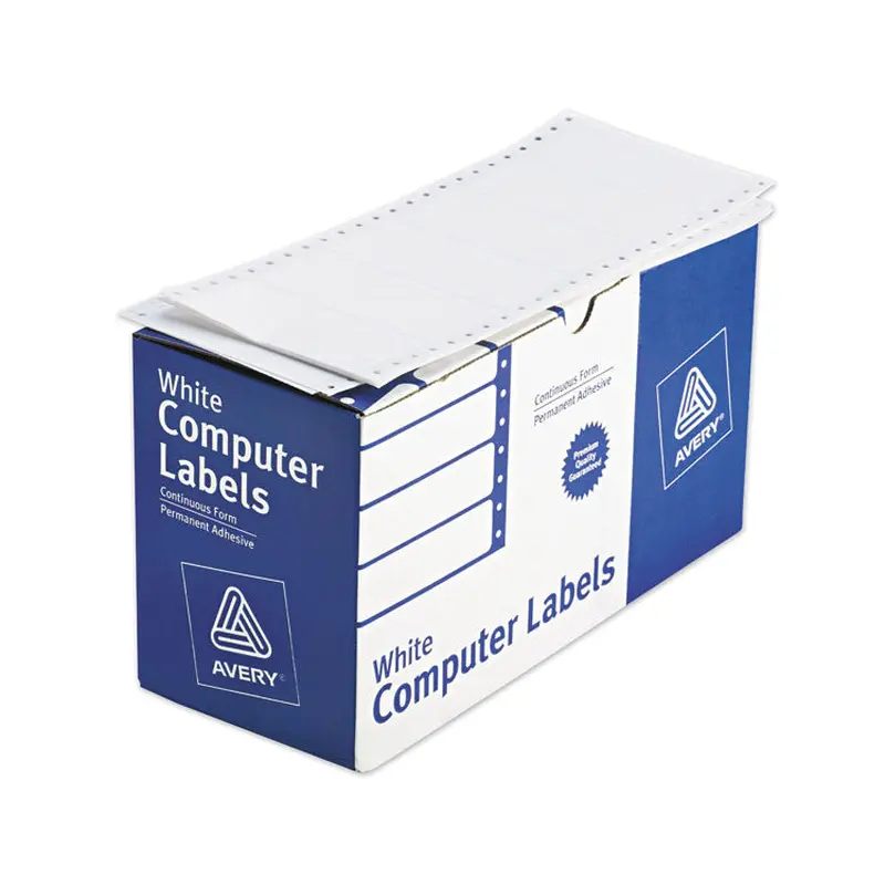 Avery Dot Matrix Printer Mailing Labels, Pin-Fed Printers, 1.94 x 4, White, 5,000/Box (AVE4022) Box of 5000