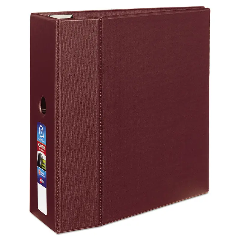 Avery Heavy-Duty Non-View Binder with DuraHinge, Three Locking One Touch EZD Rings and Thumb Notch, 5" Capacity, 11 x 8.5, Maroon (AVE79366) Each